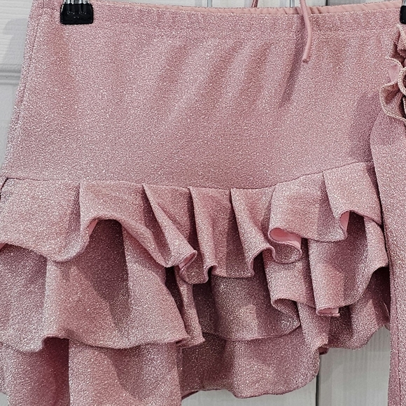 NWT Pink Sparkly Ruffled Two-Piece Set - Picture 4 of 4